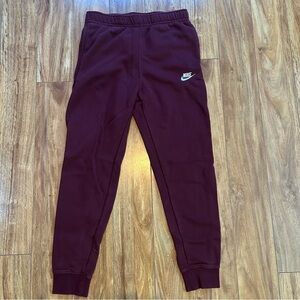 Nike Maroon Sweatpants Joggers Women Size Small Drawstring Athletic